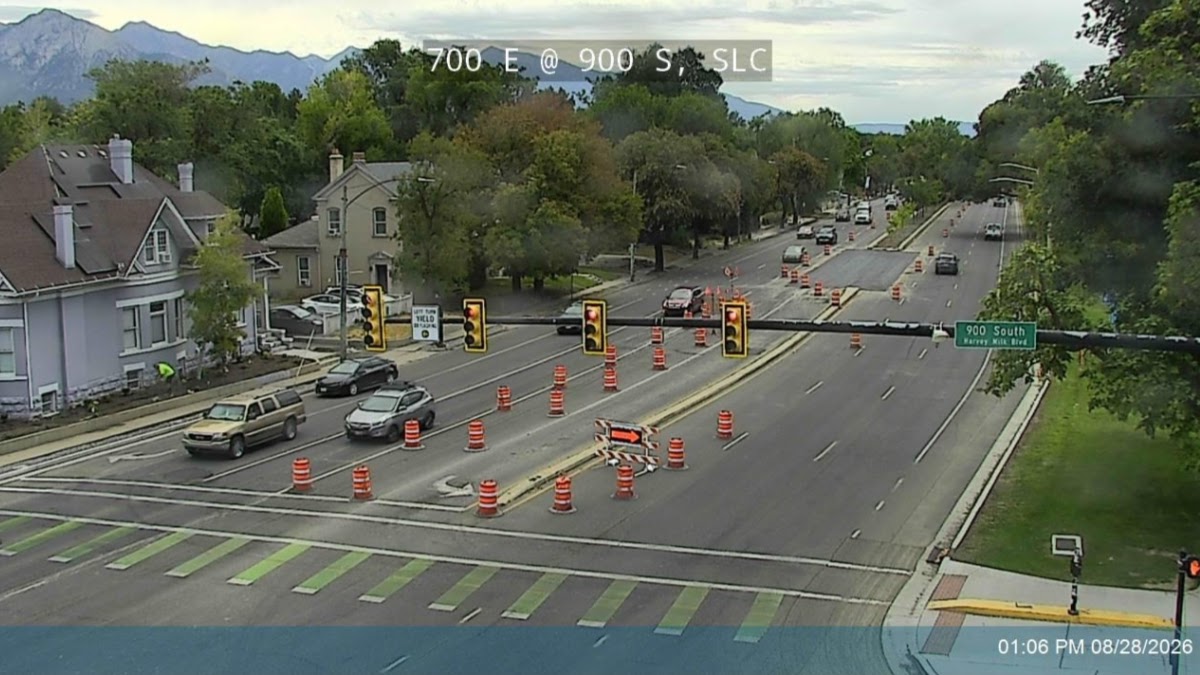 The same intersection during construction in 2026